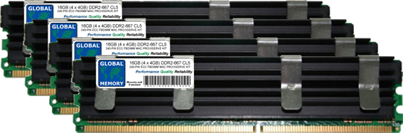 16GB (4 x 4GB) DDR2 667MHz PC2-5300 240-PIN ECC FULLY BUFFERED DIMM (FBDIMM) MEMORY RAM KIT FOR MAC PRO (ORIGINAL/ MID 2006) - Click Image to Close